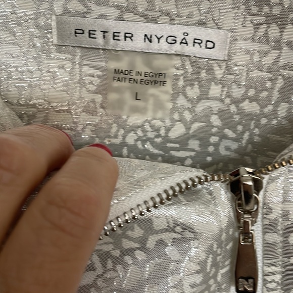 Peter Nygard silver bomber jacket. L worn once. - Picture 2 of 7